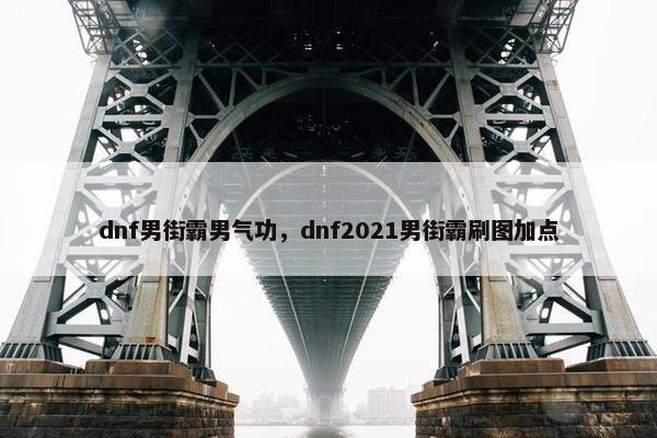 dnf男街霸男气功，dnf2021男街霸刷图加点