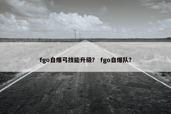 fgo自爆弓技能升级？ fgo自爆队？