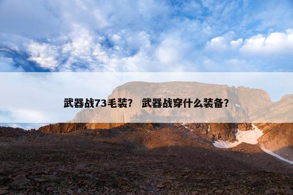 武器战73毛装？ 武器战穿什么装备？