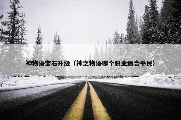 神物语宝石升级（神之物语哪个职业适合平民）