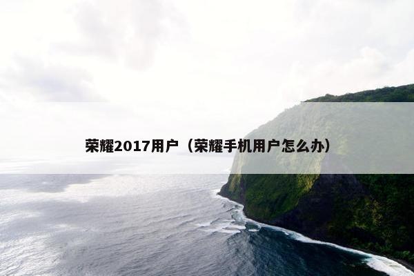荣耀2017用户（荣耀手机用户怎么办）
