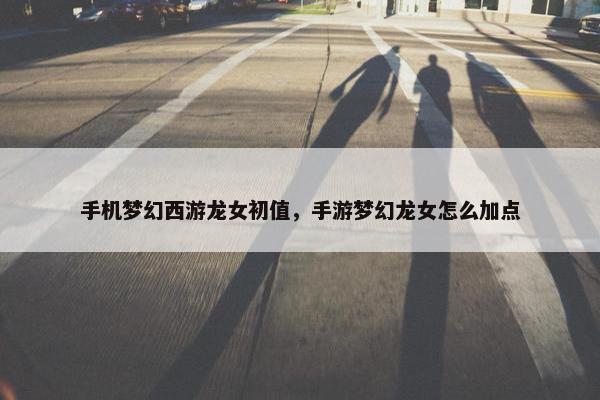 手机梦幻西游龙女初值，手游梦幻龙女怎么加点